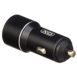 Автомобільний зарядний пристрій XO TZ09 2.4A/2 USB + кабель microUSB Black
