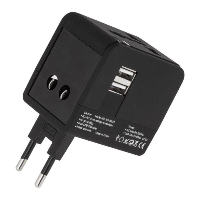 Мережевий фільтр Adapter XO WL-01 EU-US-UK Black