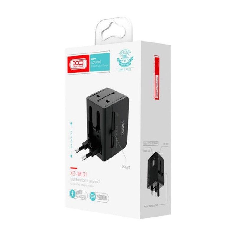 Мережевий фільтр Adapter XO WL-01 EU-US-UK Black