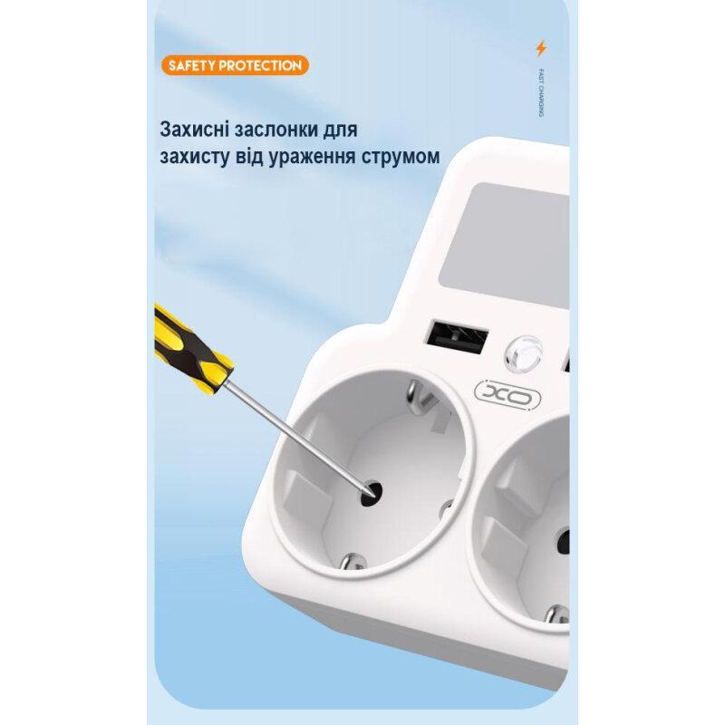 Мережевий фільтр Adapter XO WL-09 EU 2AC+2USB White