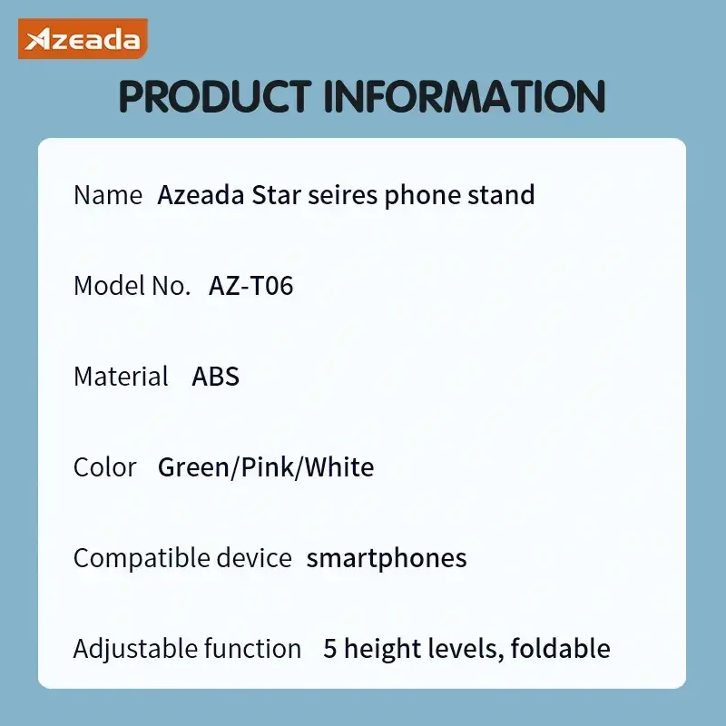 Настільний тримач підставка для телефону AZEADA Star Series AZ-T06 Green