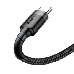 Кабель Baseus Cafule Cable USB for Type-C 3A 0.5 м Gray/Black (CATKLF-AG1)