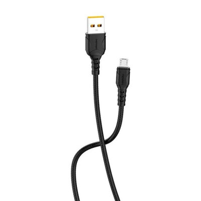Кабель Denmen D06V Silicone USB Micro USB 2.4A 1M Чорний