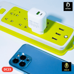 Мережний зарядний пристрій Denmen DC23 38W 3А швидка зарядка (USB /Type-C) Білий