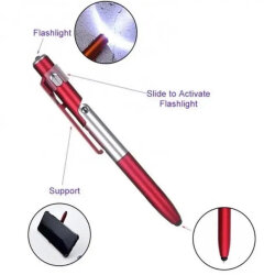 Стилус-ручка тримач XOKO для ємкісних екранів ST-100 LED-ліхтар Червона