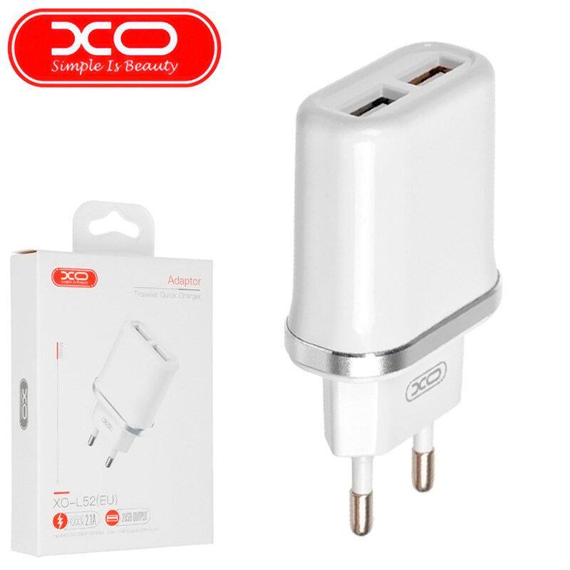 МЗП XO L52 2.1A/2USB + MicroUSB White