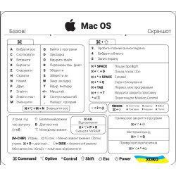 Наклейка на ноутбук з клавішами гарячого набору прозоро-чорна для Mac OS