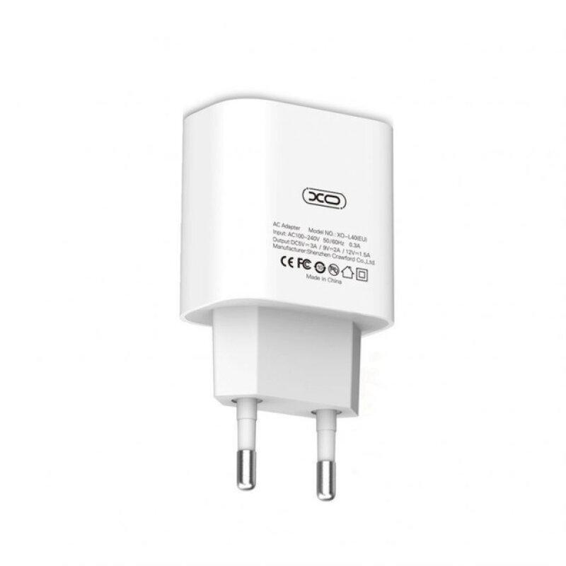 Мережевий зарядний пристрій PD XO L40 18W USB Type-C White