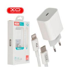 Мережевий зарядний пристрій XO L77 PD 20W/1 USB-C + кабель Lightning White