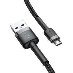 Зарядний кабель Baseus Cafule Cable USB for Micro 2.4A 1m Black/Gray (CAMKLF-BG1)