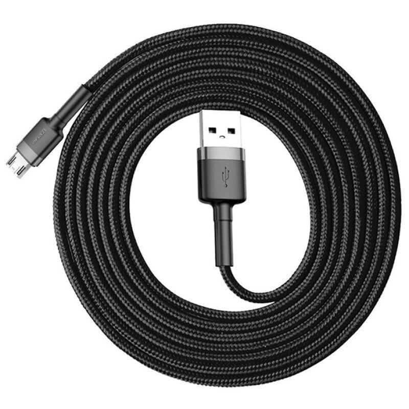 Зарядний кабель Baseus Cafule Cable USB for Micro 2.4A 1m Black/Gray (CAMKLF-BG1) - Зображення 4