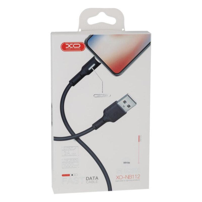 Кабель XO NB112 3A Fast Charging USB Cable Lightning 1 м Black - Зображення 3