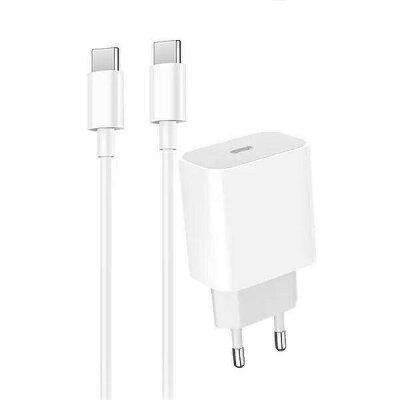 Мережевий зарядний пристрій Denman DC06 20W 3.6A USB-C білий з кабелем Type-C - Type-C