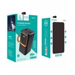 Powerbank Denmen DP32 50000 mAh 22,5W з кабелями, ліхтарем чорний