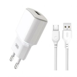 МЗП XO L73 2.4A/1USB + Micro USB White