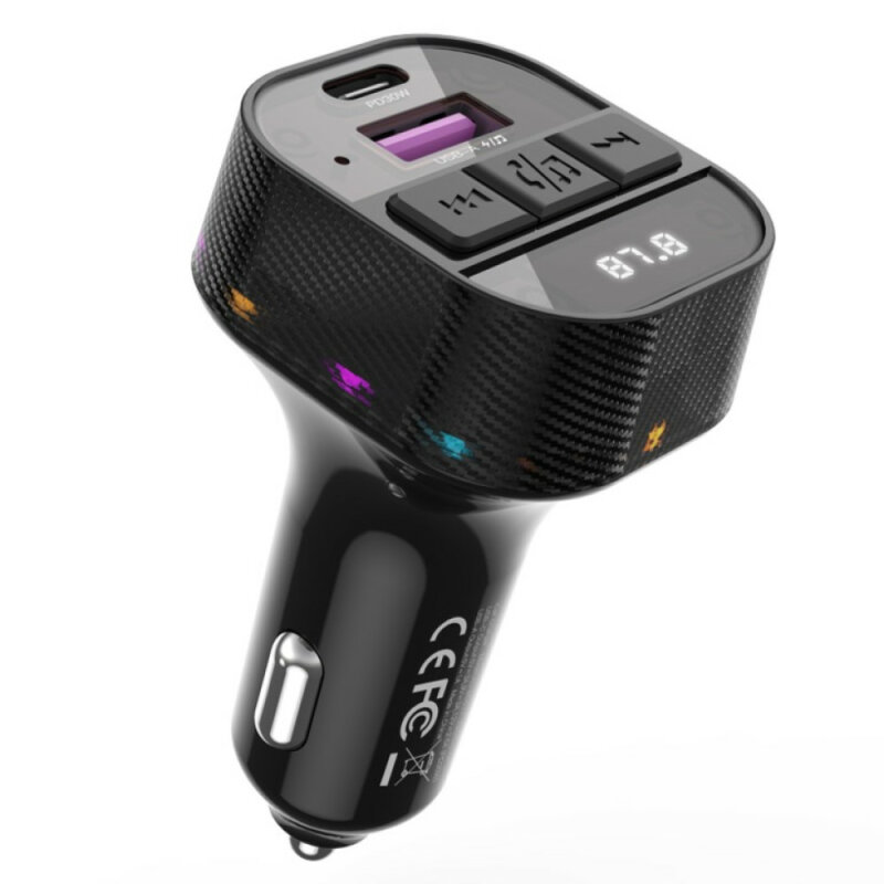 FM Transmitter BCC17 Smart Bluetooth MP3 A+C Dual Port PD30W Car Charger - Зображення 2