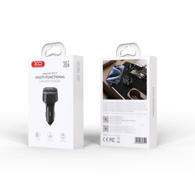 FM Transmitter BCC17 Smart Bluetooth MP3 A+C Dual Port PD30W Car Charger - Зображення 5