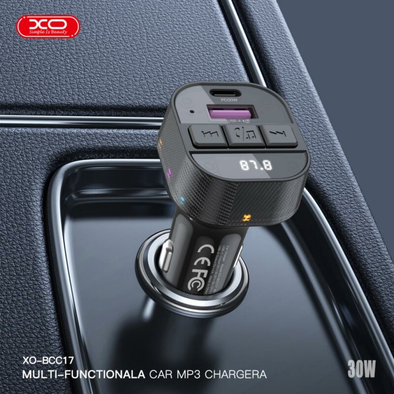 FM Transmitter BCC17 Smart Bluetooth MP3 A+C Dual Port PD30W Car Charger - Зображення 7