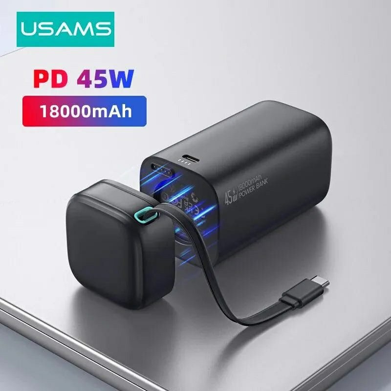 Універсальна мобільна батарея USAMS US-CD216 18000 mAh/ Power Bank USAMS US-CD216 18000 mAh 45W - Зображення 4