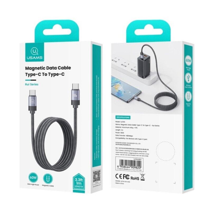 USB кабелем Usams US-SJ704 Type-C - Type-C/USB cable Usams US-SJ704 Type-C - Type-C 60W