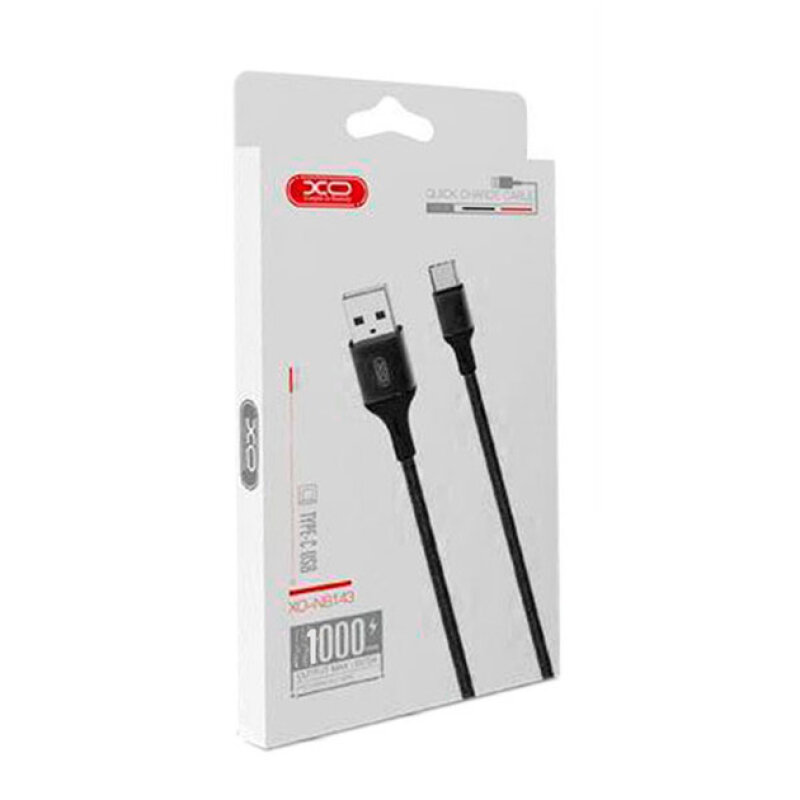 Кабель XO NB143 Braided Data Cable Type-C 1 м Чорний