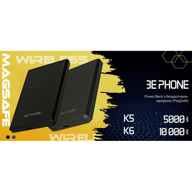 Універсальна мобільна батарея BePhone K6 10000 mAh MagSafe Black 20W - Зображення 5