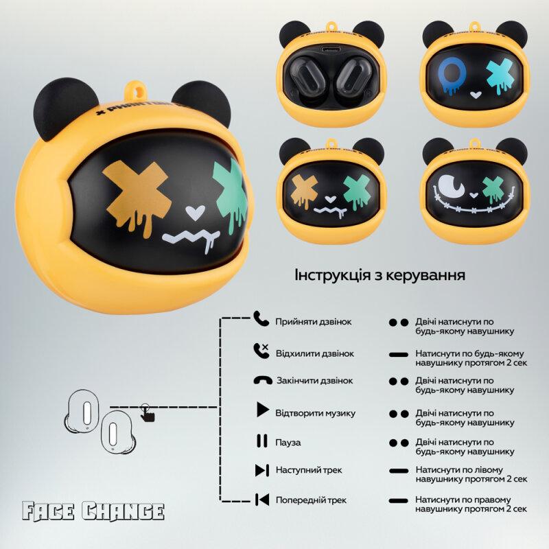 Навушники XOKO G05-face changing TWS Yellow-Black - Зображення 21