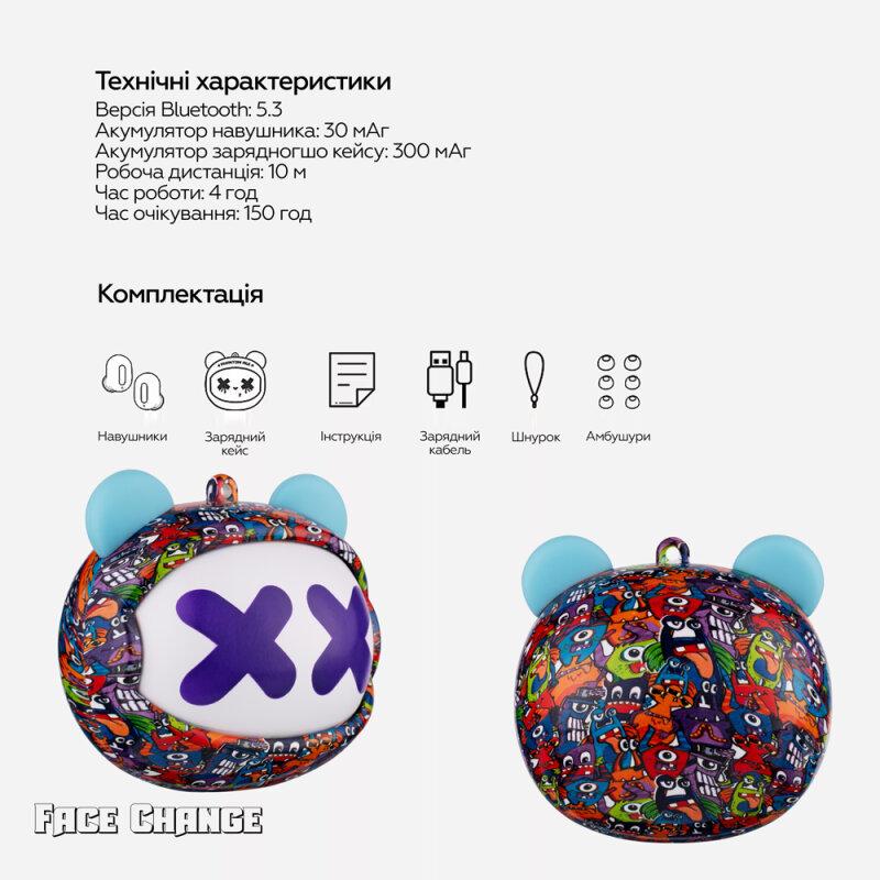 Навушники XOKO G05-face changing TWS Violet - Зображення 12