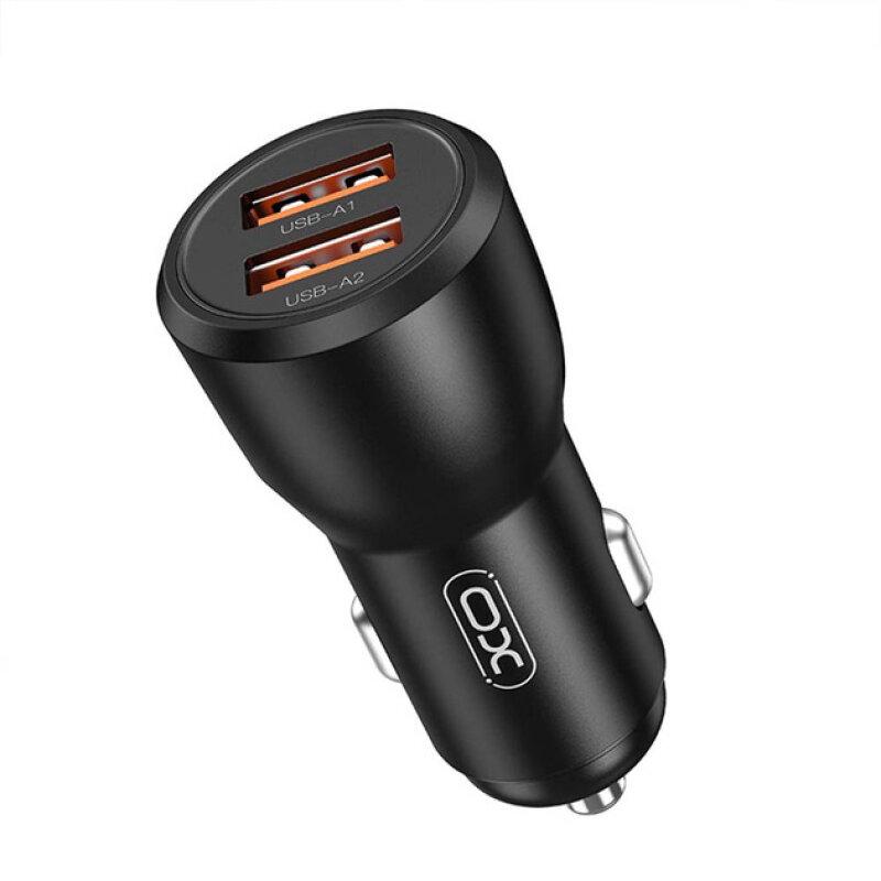 Автомобільний зарядний пристрій XO CC55 QC3.0 18W (2USB/2.4A) + USB - Lightning + MicroUSB + Type-C Black - Зображення 4