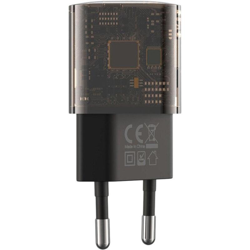 Мережевий зарядний із швидкою зарядкою XO CE05 |USB+Type-C/PD 30W+QC3.0 18W| Чорний - Зображення 3