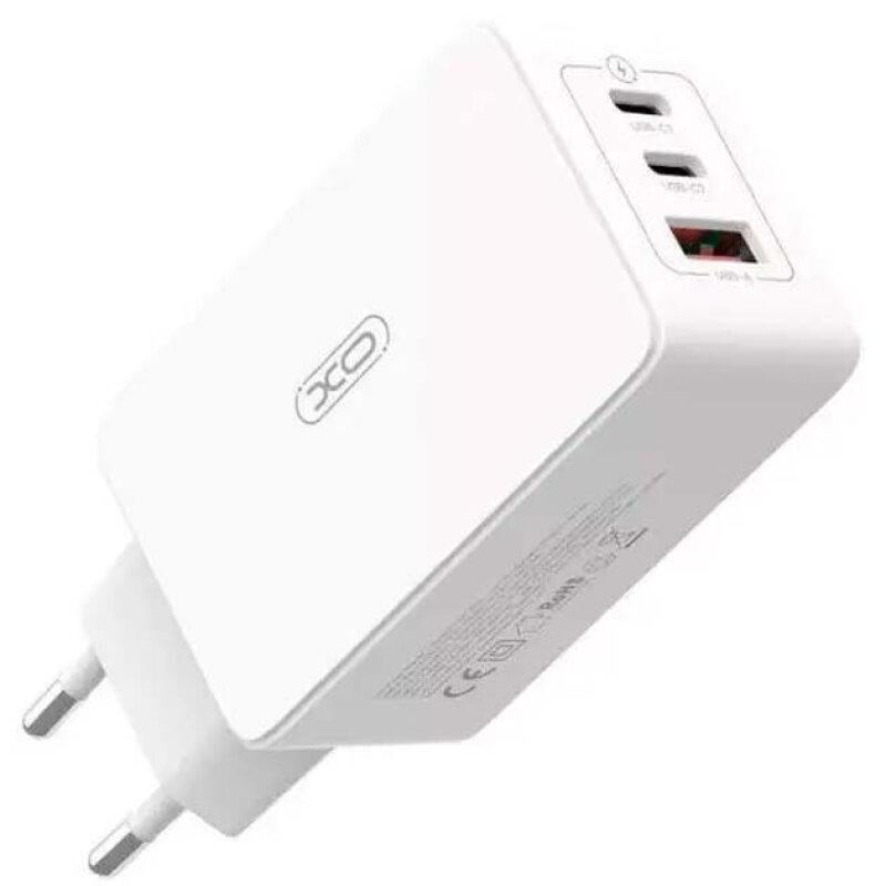 Мережевий зарядний пристрій XO CE13 PD65W GaN (2Type-C/1USB) White - Зображення 2