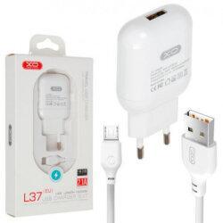 Мережевий зарядний пристрій XO L37 2.1A/1USB + кабель Micro-USB White