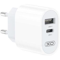 Мережевий зарядний пристрій XO L97 (1Type-C/1USB/2.4A) + Type-C - Lightning White