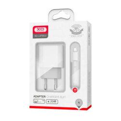 Мережевий зарядний пристрій XO L97 (1Type-C/1USB/2.4A) + USB - MicroUSB White