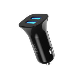 Автомобільний зарядний пристрій XO TZ10 2.4A/2 USB + Micro USB Black