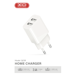 Мережевий зарядний пристрій QC09 Dual USB-A 2.4A Charger