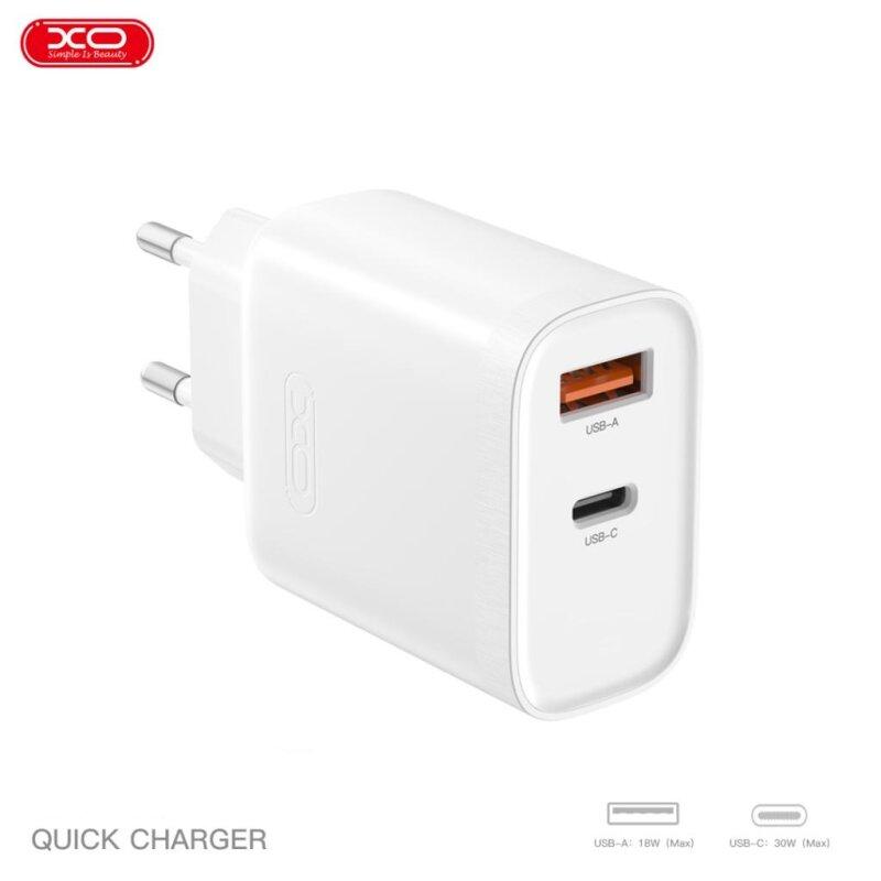 Мережевий зарядний пристрій QC16 PD30W/QC18W (1USB-C+1USB-A) fast charging - Зображення 6