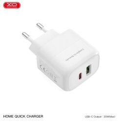 Мережевий зарядний пристрій QC37 PD20W/QC18W (1USB-A+1USB-C) Fast Charging