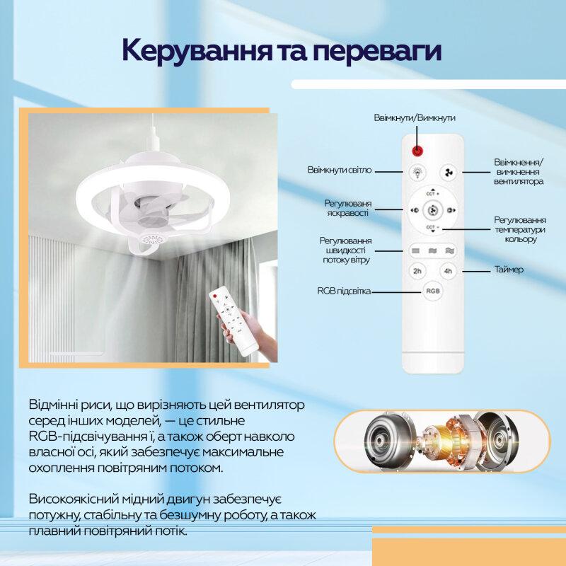 Лампа-вентилятор XOKO LED RGB Fan Light 100 Aroma - Зображення 11