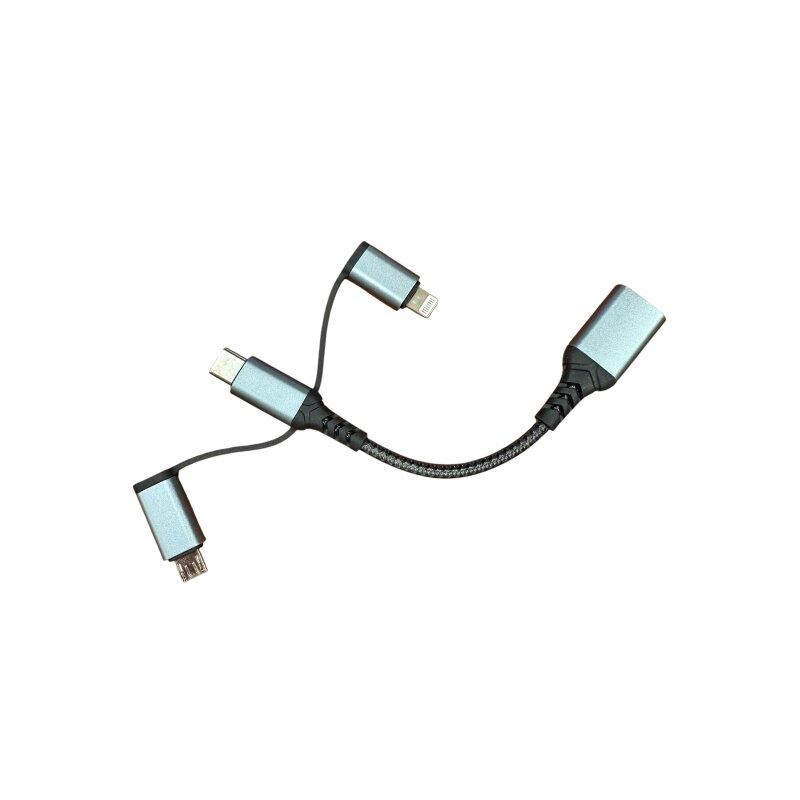 Адаптер 3 в 1 XOKO AC-155 OTG USB 3.0 - Type-C, micro USB, Lightning 60W, 11 cм, передача даних - Зображення 2
