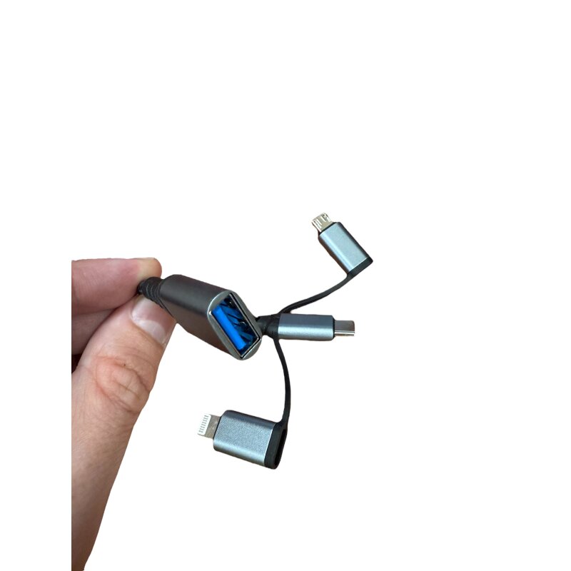 Адаптер 3 в 1 XOKO AC-155 OTG USB 3.0 - Type-C, micro USB, Lightning 60W, 11 cм, передача даних - Зображення 4