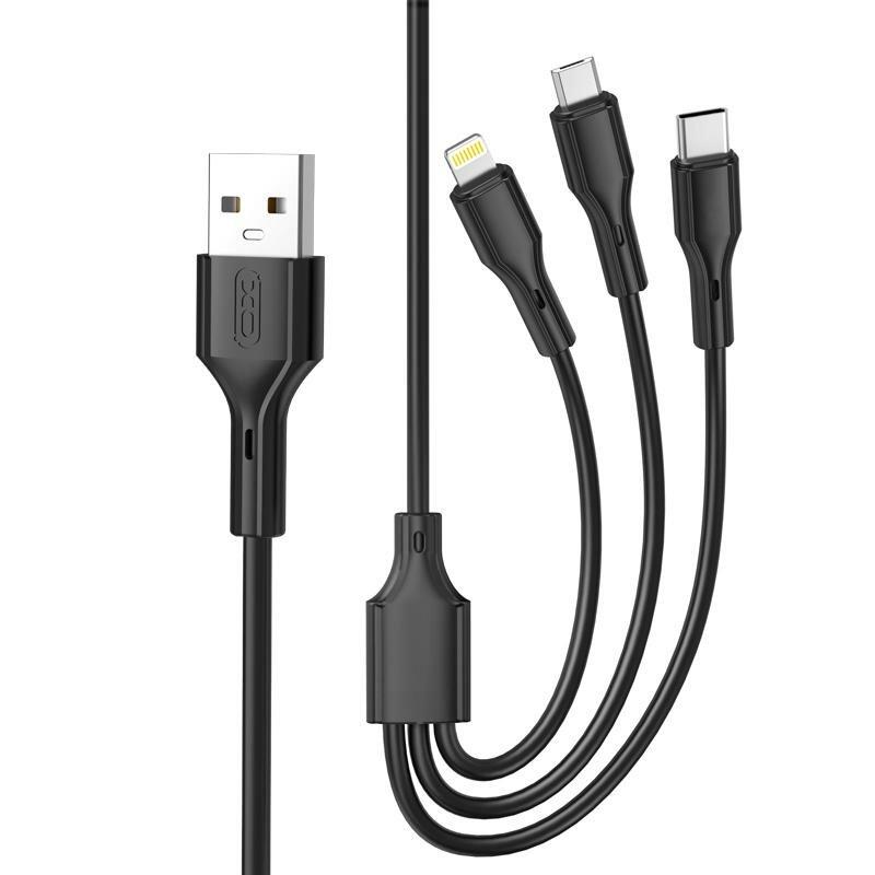 Кабель CB-23U3 3A 3 в 1 data cable чорний